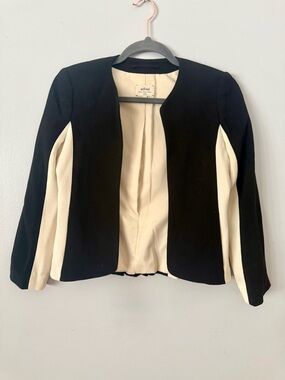 Aritzia Wilfred Exquis Festin Jacket - Black & White Open Front Blazer - 0